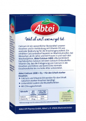 Abtei Calcium 1000 + D3 Osteo Vital Жевательные таблетки  с кальцием и витамином D3, 30 шт