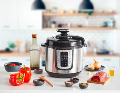Tefal Tefal Multikocher CY505E Fast  Delicious, 1200 W, 6 l Schussel, elektr. Schnellkochtopf, 25 Programme, 6L Kapazitat, inkl. Rezeptheft  Мультиварка Tefal CY505E Fast Delicious, 1200 Вт, чаша 6 л, электрическая. Скороварка, 25 программ, объем 6 л, вкл