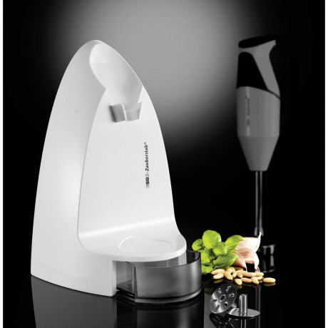 Esge Esge Stabmixer Zauberbasis, On Top gibt es noch eine Mulde, in die der Zerkleinerer passt Волшебная основа для ручного блендера Esge, сверху корыто, в которое помещается измельчитель.