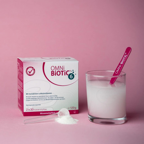 OMNI-BIOTIC 6 120g, Пробиотик для кишечника и микрофлоры, от вздутия и дискомфорта, 6 штаммов бактерий, 1 млрд КОЕ в порции, без лактозы и глютена 120г (60 порций)