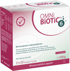 OMNI-BIOTIC 6 120g, Пробиотик для кишечника и микрофлоры, от вздутия и дискомфорта, 6 штаммов бактерий, 1 млрд КОЕ в порции, без лактозы и глютена 120г (60 порций)