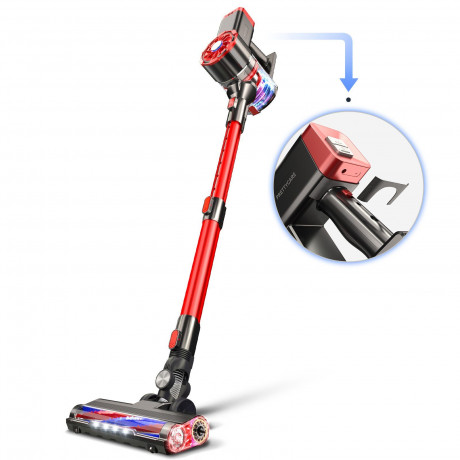 MooSoo MooSoo Akku-Hand-und Stielstaubsauger Stielstabsauger W100, 11.5Kpa, Telescopic, 2600mAh, 40min, HEPA, 180,00 W, Beutellos, 2 Saugstarken, 1,2 Liter grosser Staubbehalter, 4-stufiges Filtersystem  Беспроводной ручной пылесос MooSoo W100, 11,5 кПа, 