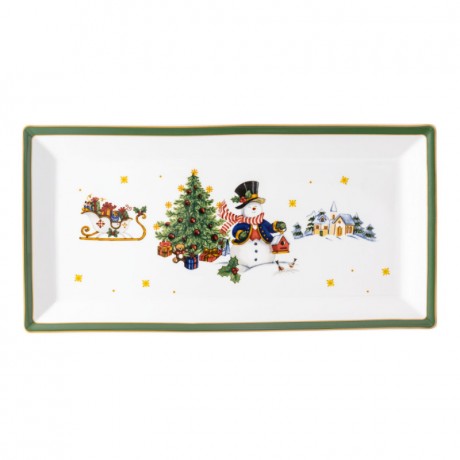 Hutschenreuther Hutschenreuther Happy Christmas green Stollenplatte 36 x 18 cm Hutschenreuther Happy Christmas зеленая тарелка Stollen 36 x 18 см