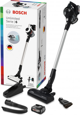 BOSCH BOSCH Akku-Hand-und Stielstaubsauger Unlimited Serie 6 BLS612BLCK, beutellos, inkl. 2 Akkus, Hygiene-Filter, alle Bodenartenlange lange Laufzeit  Беспроводной ручной и стержневой пылесос BOSCH Unlimited Series 6 BLS612BLCK, без мешка, в комплекте 2 