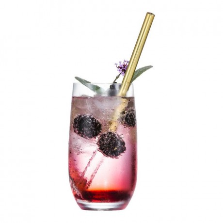 Eisch Eisch Gentleman Trinkhalm Glas Gold mit Reinigungsburste - im Geschenkkarton l: 20 cm / d: 9 mm Eisch Gentleman стеклянная соломинка для питья золото с щеточкой для чистки - в подарочной упаковке д: 20 см / г: 9 мм