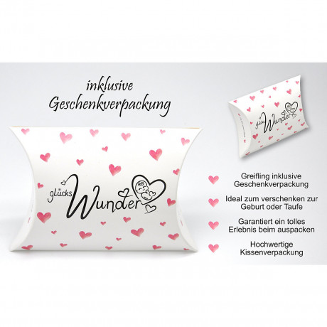 glucksWunder Holz Greifling Beissring Babyfusschen mit Geschenkverpackung Деревянное кольцо для прорезывания зубов детские ножки с подарочной коробкой