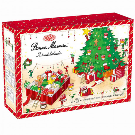 Bonne Maman Adventskalender, Bonne Maman французский адвент-календарь 2026 с 23 мини-баночками и особым подарком, 675 г