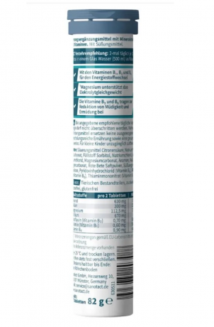 Sanotact Elekrtolyte Aktiv brauletabletten 20st, Электролиты шипучие таблетки Aktiv для детей и взрослых Германия, витамины B1 B2 B6 и магний, для восстановления водного баланса и энергии, вкус лайм грейпфрут, 20 таблеток