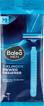Balea MEN Einwegrasierer 2-Klingen, 10 St, Одноразовые двухлезвийные станки с нескользящей ручкой, 10 шт.