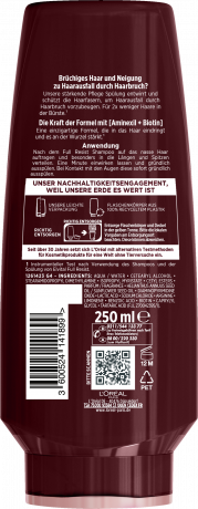 L'Oreal Paris Elvital Full Resist Staerkende Pflege Spuelung, 250 ml, Укрепляющий кондиционер для ослабленных волос против ломкости, с аминексилом, биотином и аргинином, 250 мл