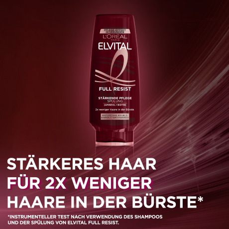 L'Oreal Paris Elvital Full Resist Staerkende Pflege Spuelung, 250 ml, Укрепляющий кондиционер для ослабленных волос против ломкости, с аминексилом, биотином и аргинином, 250 мл