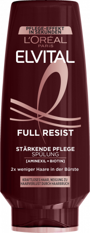 L'Oreal Paris Elvital Full Resist Staerkende Pflege Spuelung, 250 ml, Укрепляющий кондиционер для ослабленных волос против ломкости, с аминексилом, биотином и аргинином, 250 мл