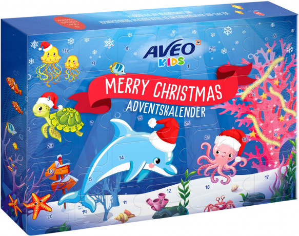 AVEO Kids Adventskalender 2026, Детский адвент-календарь 2026 AVEO Kids со средствами для ванны и временной татуировкой