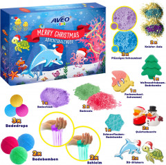 AVEO Kids Adventskalender 2026, Детский адвент-календарь 2026 AVEO Kids со средствами для ванны и временной татуировкой