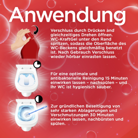 BREF Power WC-Kraft Gel gegen Schmutz Kalk & Verfärbungen, БРЕФ Power WC гель для туалета, 750мл