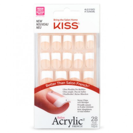 KISS Salon Acrylic French Французские Акриловые самоклеящиеся накладные ногти Simple Life 1 Набор