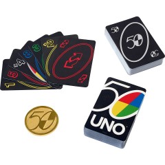 Mattel Mattel Games 50 Jahre UNO Premium-Jubilaumsedition mit Munze Mattel Games 50 Years UNO Premium Anniversary Coin Edition
