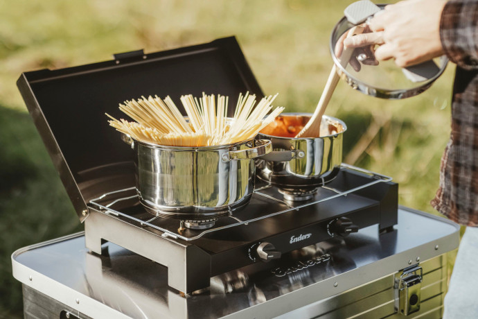 Enders Enders Gaskocher Campingkocher Dalgety Black 2, BxH: 49x9 cm  Походная газовая плита Enders Dalgety Black 2, ШxВ: 49x9 см