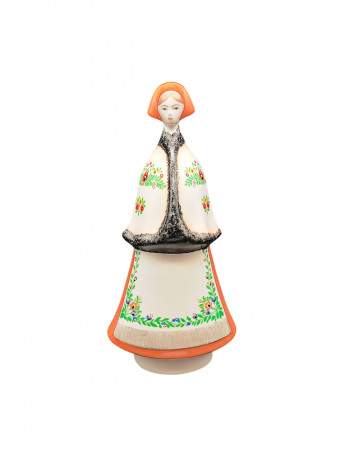 Статуэтка винтажная Aquincum "Венгерская женщина в национальном костюме", Будапешт, ручная роспись, фарфор, 20 х 10 см, Венгрия, 1950-60гг.