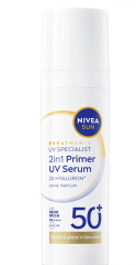 NIVEA SUN Sun Fluid 2in1 Primer &amp; UV Serum, SPF 50+, Сыворотка-праймер для всех типов кожи SPF 50+, быстро впитывается, 30 мл