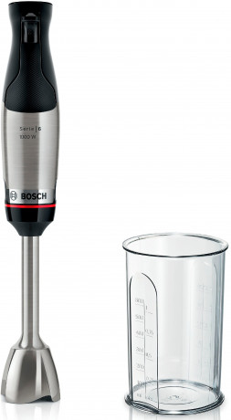 BOSCH BOSCH Stabmixer ErgoMaster Serie 6 MSM6M610, 1000 W, Edelstahl-Mixstab, Mix-/Messbecher Edelstahl/schwarz  Ручной блендер BOSCH ErgoMaster Series 6 MSM6M610, 1000 Вт, палочка для смешивания из нержавеющей стали, стакан для смешивания/мерный стакан и