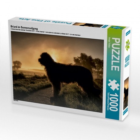 CALVENDO Puzzle CALVENDO Puzzle Briard im Sonnenaufgang Пазл CALVENDO Puzzle Бриар на рассвете