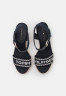 Tommy Hilfiger SEASONAL WEBBING WEDGE High heeled sandals space blue SEASONAL WEBBING WEDGE Босоножки на высоком каблуке космический синий