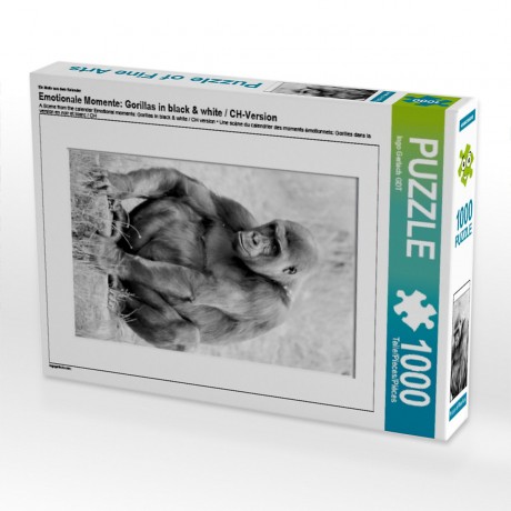 CALVENDO Puzzle CALVENDO Puzzle Emotionale Momente: Gorillas in black  white \/ CH-Version Пазл CALVENDO Puzzle Эмоциональные моменты: гориллы в черно-белом / Швейцарская версия