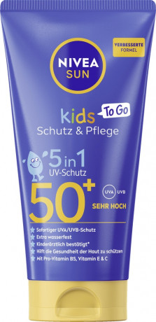 NIVEA SUN Schutz & Pflege Kids To Go LSF 50+, 50 ml, Нивеа Детский солнцезащитный крем, SPF 50+, компактный формат, 50 мл
