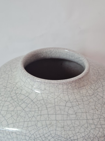 Ваза винтажная Karlsruhe, кракле с изображением городской площади, 29 x 20 см, Германия, 1960-70гг.