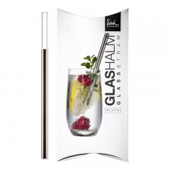 Eisch Eisch Gentleman Trinkhalm Glas Platin mit Reinigungsburste - im Geschenkkarton l: 20 cm / d: 9 mm Eisch Gentleman соломинка для питья стеклянная платиновая с щеточкой для чистки - в подарочной упаковке д: 20 см / г: 9 мм