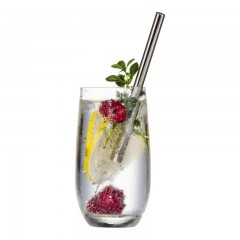 Eisch Eisch Gentleman Trinkhalm Glas Platin mit Reinigungsburste - im Geschenkkarton l: 20 cm / d: 9 mm Eisch Gentleman соломинка для питья стеклянная платиновая с щеточкой для чистки - в подарочной упаковке д: 20 см / г: 9 мм