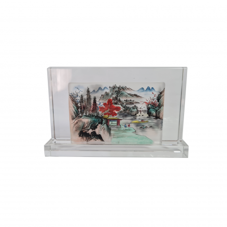 Декоративная 3Д картина в стекле, 19 x 11 x 3 см, в заводской подарочной коробке, коробка 21 x 4 x 2 см, Германия, 1960-70гг.