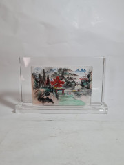 Декоративная 3Д картина в стекле, 19 x 11 x 3 см, в заводской подарочной коробке, коробка 21 x 4 x 2 см, Германия, 1960-70гг.