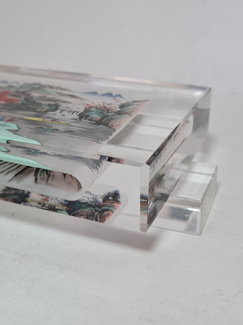 Декоративная 3Д картина в стекле, 19 x 11 x 3 см, в заводской подарочной коробке, коробка 21 x 4 x 2 см, Германия, 1960-70гг.