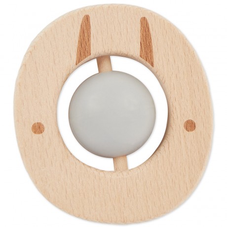 bieco Beissring Holz Natur Zahnungshilfe mit Silikon Kugeln Baby Greifling 7cm Beissringe Кольцо для прорезывания зубов