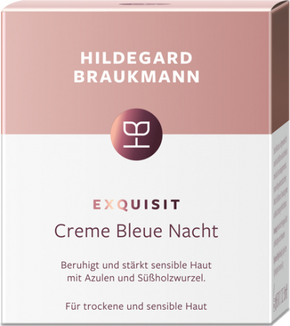 Hildegard Braukmann EXQUISIT Creme Bleue Nacht, 50 ml, Hildegard Braukmann ночной крем для лица для чувствительной и сухой кожи, для женщин, 50 мл