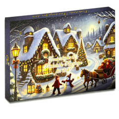 Wagner Adventskalender Lebkuchenhaus 130g, Wagner адвент-календарь «Пряничный домик» 2026 с 24 шоколадными трюфелями без алкоголя, 130 г