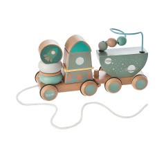 howa Nachziehspielzeug Stapelspielzeug aus Holz space Выдвижное деревянное пространство для игрушек