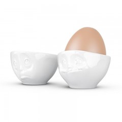 Fiftyeight Products TV Tassen Eierbecher Set 2-tlg. weiss - och bitte &amp; lecker Набор подставок для яиц под телевизор 2 шт. белый - о, пожалуйста, и вкусный