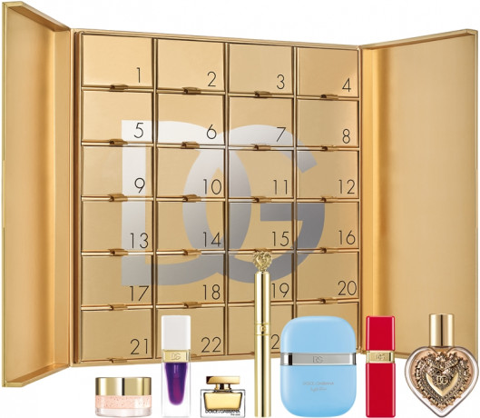 Dolce&Gabbana Beauty Advent Calendar 2026, Dolce&Gabbana Beauty Адвент-календарь 2026 с парфюмерией, макияжем для лица, глаз, губ и ногтей, уходом и аксессуарами, 24 подарка