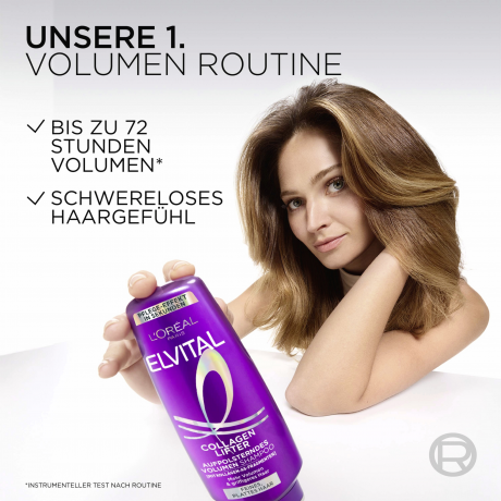 L'Oreal Paris Elvital Collagen Lifter Kraeftigende Pflegespuelung, 250 ml, Укрепляющий кондиционер для тонких волос, прикорневой объём до 72 часов в системе Collagen Lifter, 250 мл