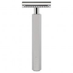 Muhle HEXAGON 3-tlg. Rasierset, Silberspitz Dachszupf, Aluminium silber  ШЕСТИГРАННИК 3 шт. Набор для бритья, барсучок с серебристым наконечником, алюминий серебристый