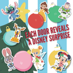 Craft Buddy Crystal Art Disney Adventskalender 2026 mit 24 Magnetfiguren, Творческий адвент-календарь Craft Buddy Crystal Art Disney 2026, 24 магнитные фигурки и ёлка-подставка