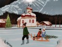 Tettau Weihnachten, Коллекционная Рождественская Тарелка "Церковь Святого Варфоломея на Кёнигсзее" художника Йозефа Валя, 20см, Германия 1983г.