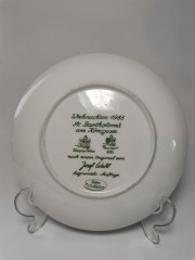 Tettau Weihnachten, Коллекционная Рождественская Тарелка "Церковь Святого Варфоломея на Кёнигсзее" художника Йозефа Валя, 20см, Германия 1983г.