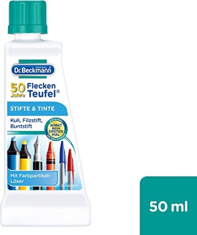 Dr. Beckmann Fleckenteufel Stifte & Tinte, Доктор Бекманн Пятновыводитель от Шариковой ручки, фломастеров, маркеров и акварели, 50 мл
