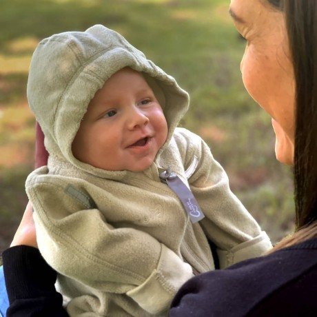 Hoppediz Overall aus Bio-Baumwolle Trageoverall Camel (kbA) Комбинезон из органического хлопка Слингоножный комбинезон Camel (kbA)