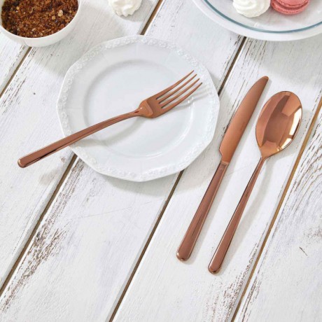 Sambonet Sambonet Linear - Edelstahl / PVD Kupfer Besteckset 24-tlg. Vollheft / Monoblock Sambonet Linear - набор столовых приборов из нержавеющей стали / меди с PVD-покрытием, 24 предм. Полный буклет/моноблок