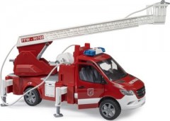 Bruder Mercedes Benz Sprinter Feuerwehr mit Drehleiter Wasserpumpe Пожарная команда Mercedes Benz Sprinter с водяным насосом с поворотной лестницей
